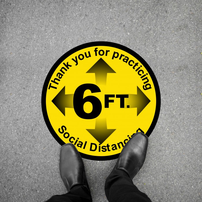 Social Distancing Floor Decal - Thank you for Practicing 6ft