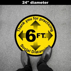 Social Distancing Floor Decal - Thank you for Practicing 6ft Social Distancing Floor Decal - Thank you for Practicing 6ft