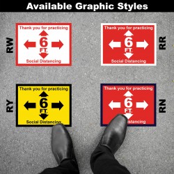 Social Distancing Floor Decal - Thank you for Practicing 6ft Round