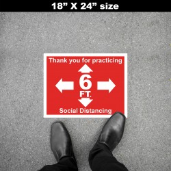 Social Distancing Floor Decal - Thank you for Practicing 6ft Round