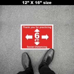 Social Distancing Floor Decal - Thank you for Practicing 6ft Round