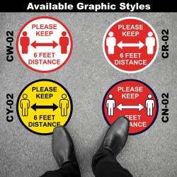 Social Distancing Floor Decal - Please Keep 6  Feet Distance
