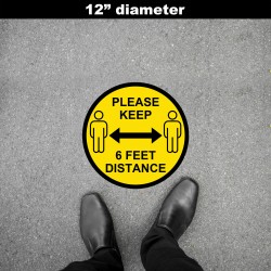 Social Distancing Floor Decal - Please Keep 6  Feet Distance
