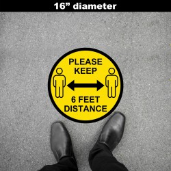 Social Distancing Floor Decal - Please Keep 6  Feet Distance