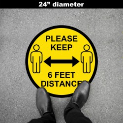 Social Distancing Floor Decal - Please Keep 6  Feet Distance