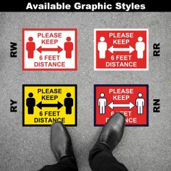 Social Distancing Floor Decal - Please Keep 6 Feet Distance Round