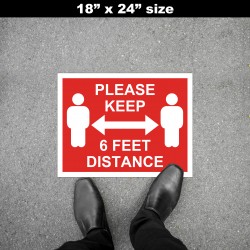 Social Distancing Floor Decal - Please Keep 6 Feet Distance Round