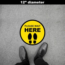 Social Distancing Floor Decal - Please Wait Here Social Distancing Floor Decal - Please Wait Here