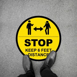 Social Distancing Floor Decal - STOP Keep 6 Feet Distance Social Distancing Floor Decal - STOP Keep 6 Feet Distance
