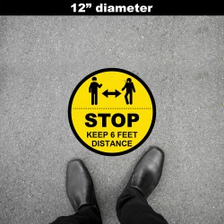 Social Distancing Floor Decal - STOP Keep 6  Feet Distance