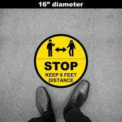 Social Distancing Floor Decal - STOP Keep 6 Feet Distance Social Distancing Floor Decal - STOP Keep 6 Feet Distance