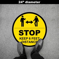 Social Distancing Floor Decal - STOP Keep 6 Feet Distance Social Distancing Floor Decal - STOP Keep 6 Feet Distance