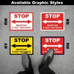 Social Distancing Floor Decal - STOP Maintain 6 Feet Distance Round Social Distancing Floor Decal - STOP Maintain 6 Feet Distance Round