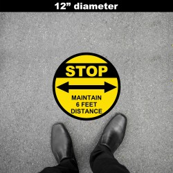 Social Distancing Floor Decal - STOP Maintain 6 Feet Distance