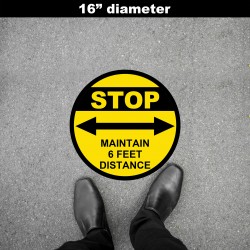 Social Distancing Floor Decal - STOP Maintain 6 Feet Distance
