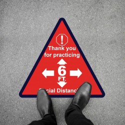 Social Distancing Floor Decal - Thank you for Practicing 6ft Triangle