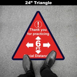 Social Distancing Floor Decal - Thank you for Practicing 6ft Triangle